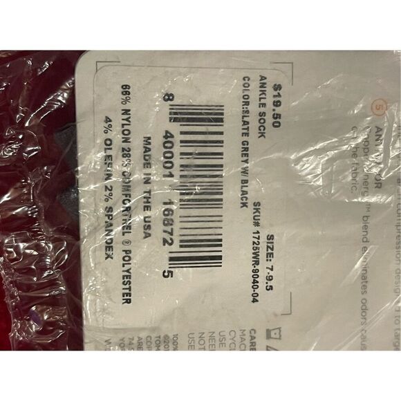 TOMMIE COOPER women’s Ankle 7-9.5 Athletic Lightweight Compression Sock slate gr - Picture 5 of 6